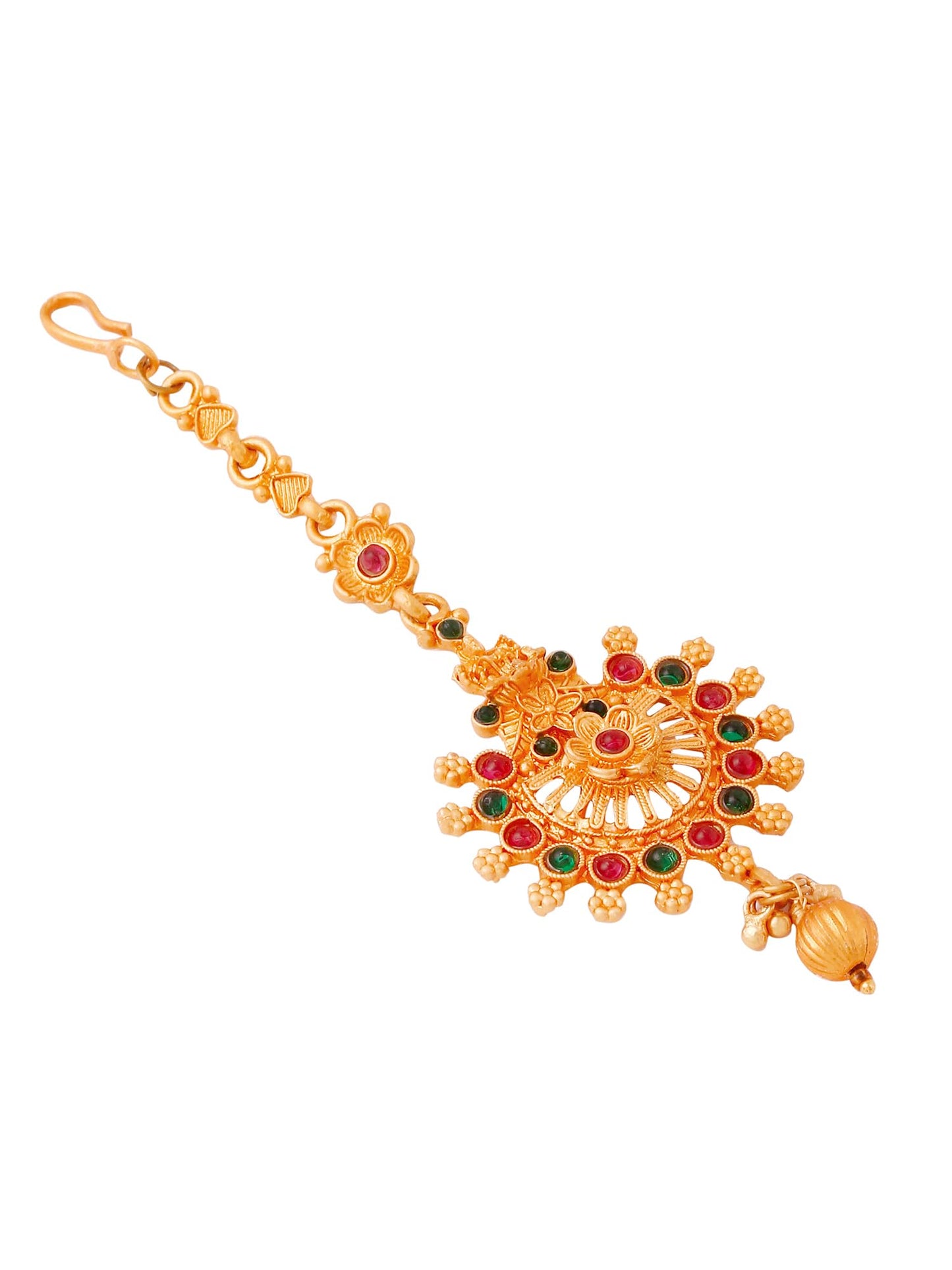 Yellow Chimes Maang Tikka For Women | Traditional Bridal Golden Maangtikka Netichutti For Girls | Gold Plated Ethnic MaangTika | Birthday Gift for Girls & Women Anniversary Gift for Wife