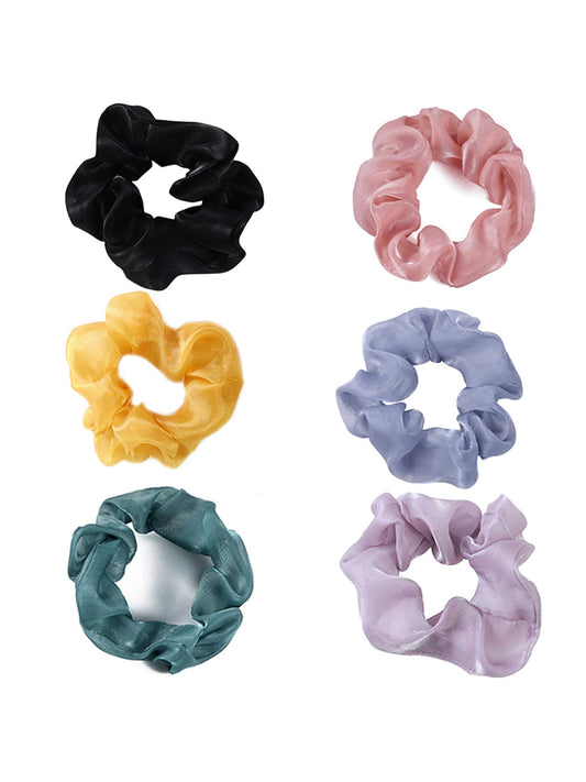 Yellow Chimes Scrunchies for Women Hair Accessories for Women 6 Pcs Satin Scrunchies Set Rubber Bands Multicolor Scrunchie Ponytail Holders Hair Ties for Women and Girls Gifts for Women and Girls