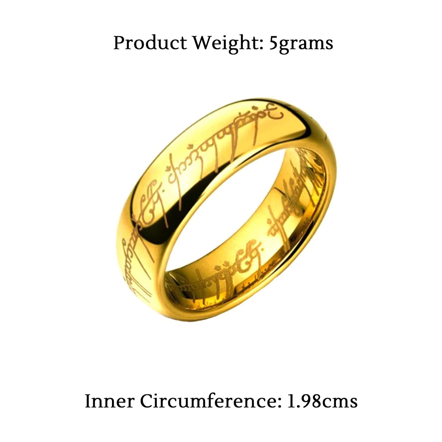 Yellow Chimes Rings for Men and Boys | Gold Plated Ring for Men | Finger Band Mens Ring | Stainless Steel Rings for Men | Birthday Gift for Men and Boys Anniversary Gift for Husband