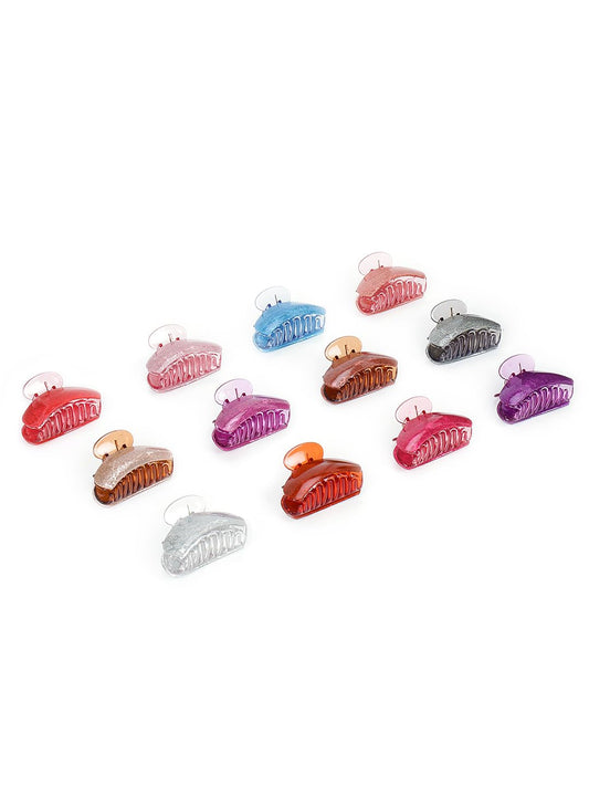 Yellow Chimes Hair Clutchers for Women 3 Pcs Hair Claws Clutchers Multicolor Glittering Clutchers Hair Accessories for Women and Girls.