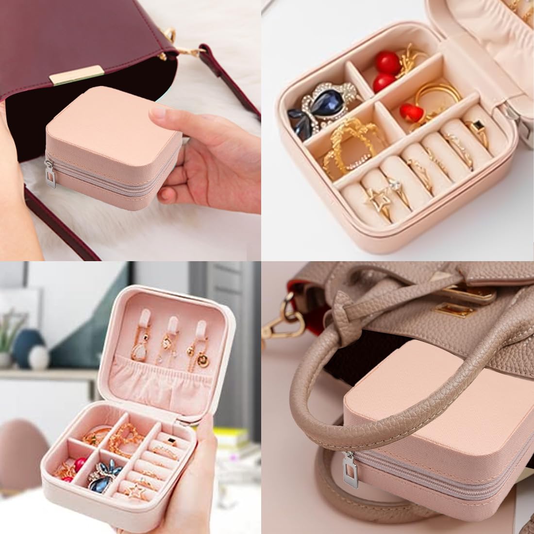 Yellow Chimes Jewelry Box Organisers I Jewellery Organisers Storage Box I Wedding Birthday Gift Box for Women I PU Leather I Bangles Earrings Organizer I Portable Jewelry Organizer Box