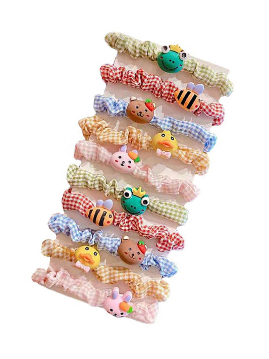 Melbees by Yellow Chimes Hair Rubber Bands for Girls Kids Hair Accessories for Girls Rubberbands Pony Holders 10 Pcs Multicolor Cute Charm Small Ponytail Holders for Girls Kids Teens Toddlers