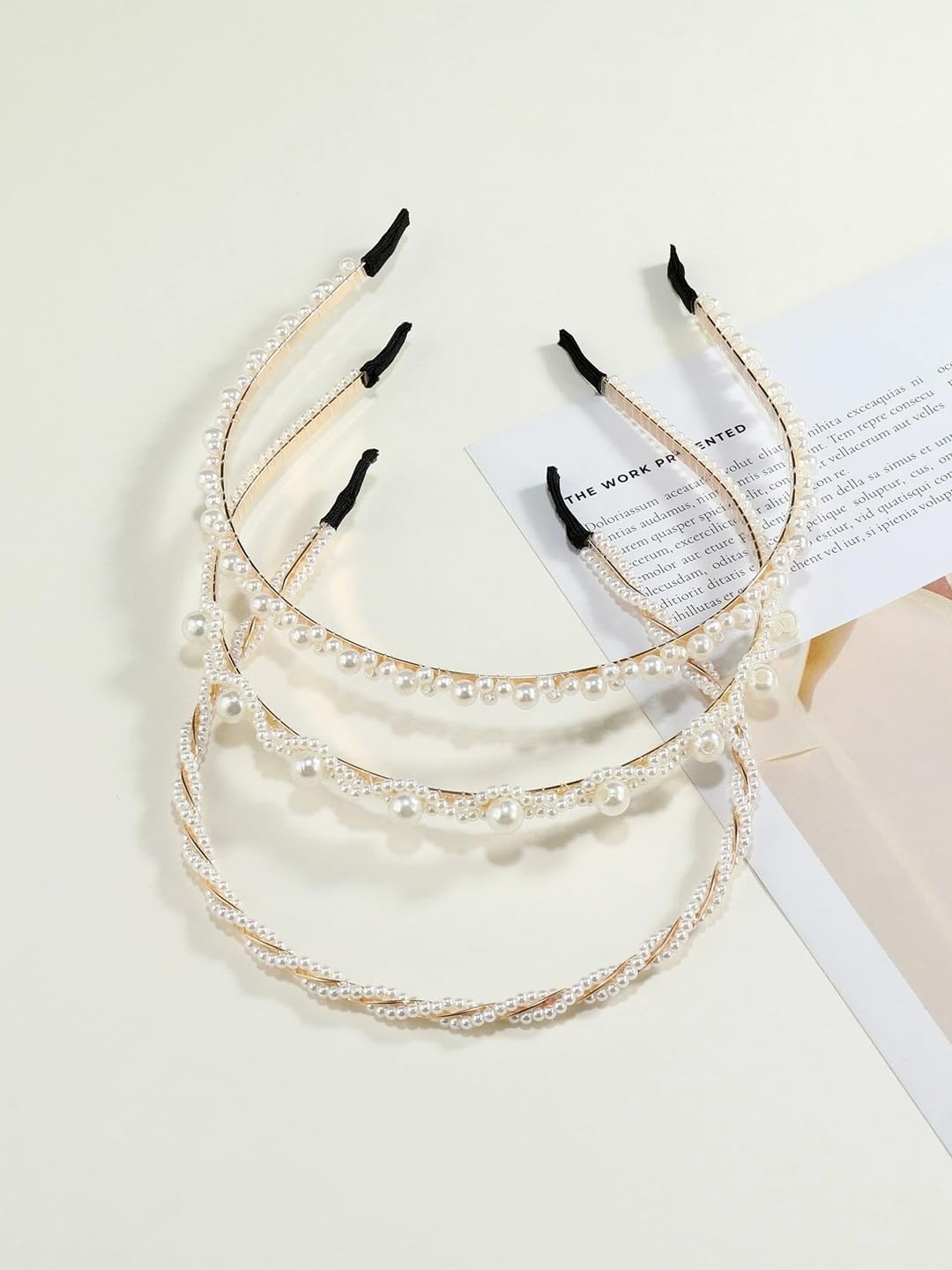 Melbees By Yellow Chimes Hair Bands for Girls & Women Hair Accessories for Women 3 Pcs Hairband for Women Head Band Pearl Headpeice Hairband for Women Birthday Gift for Women & Girls