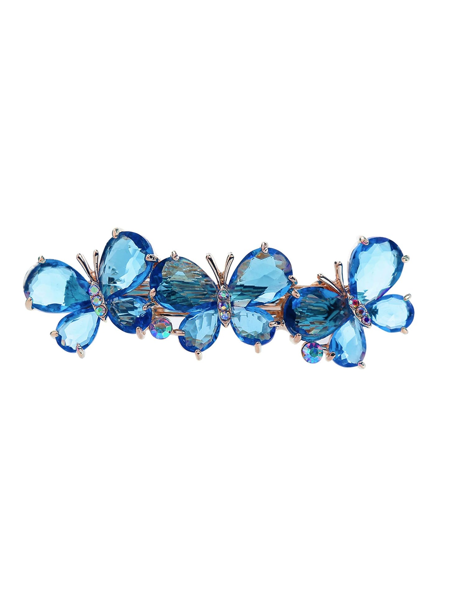 Yellow Chimes Hair Clips for Women Girls Barrette Hair Clips for Women Hair Accessories for Women Butterfly Clips for Women Blue Crystal French Barrette Hair Clips for Women and Girls Gifts