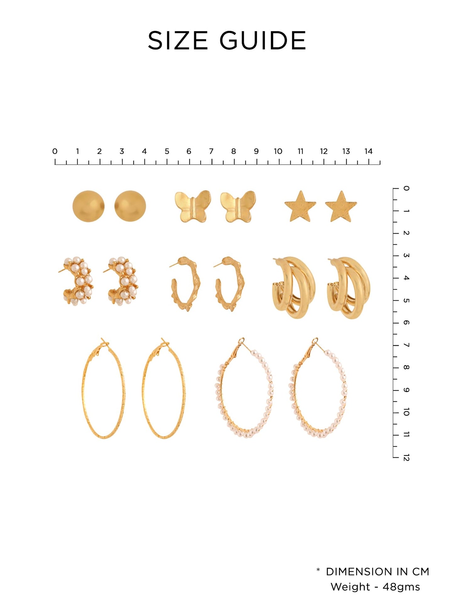 Yellow Chimes Stud Earrings for Women | Fashion Gold Earrings for Girls Combo of 9 Pairs Stud Hoop Earrings Set | Big Hoops Set Women Earrings | Birthday Gift For Girls Anniversary Gift for Wife