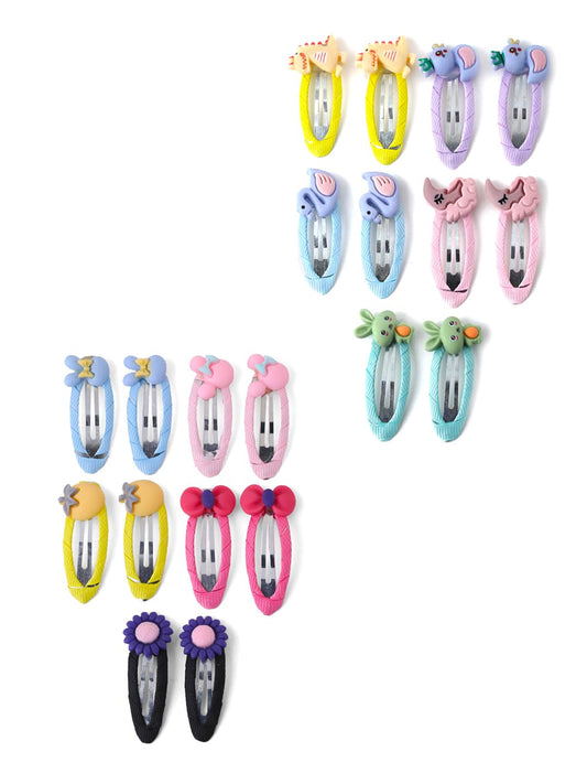 Melbees by Yellow Chimes Hair Clips for Girls Kids Hair Clip Hair Accessories for Girls Set of 20 PCS Cute Characters Tic Tac Clips Snap Hair Clips for Baby Girls Baby Hair Clips For Kids Toddlers.