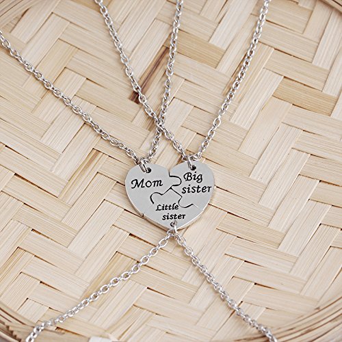 Yellow Chimes Mother Daughters Special Relation Broken Heart Pieces Combo of 3 Necklace Chain Pendant for Women and Girls- Mother and 2 Daughters