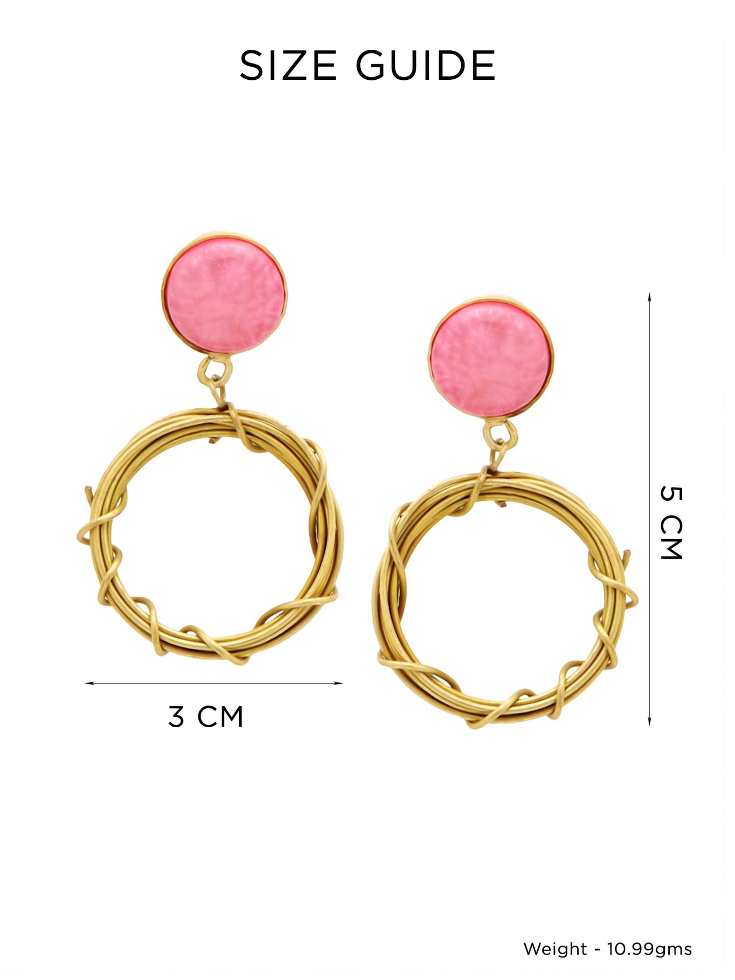 Yellow Chimes Drop Earrings For Women | Fashion Golden Women Earrings | Pink Stone Gold Plated Circle Drop Earrings For Girls | Birthday Gift for Girls Anniversary Gift for Women