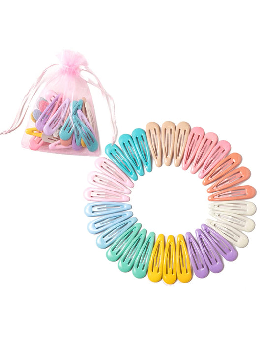 Melbees by Yellow Chimes Hair Clips for Girls Kids Hair Clip Hair Accessories for Girls Baby's 30 Pcs Multicolor Snap Hair Clips Light Colors Tic Tac Clips Hairclips for kids Baby Teens & Toddlers