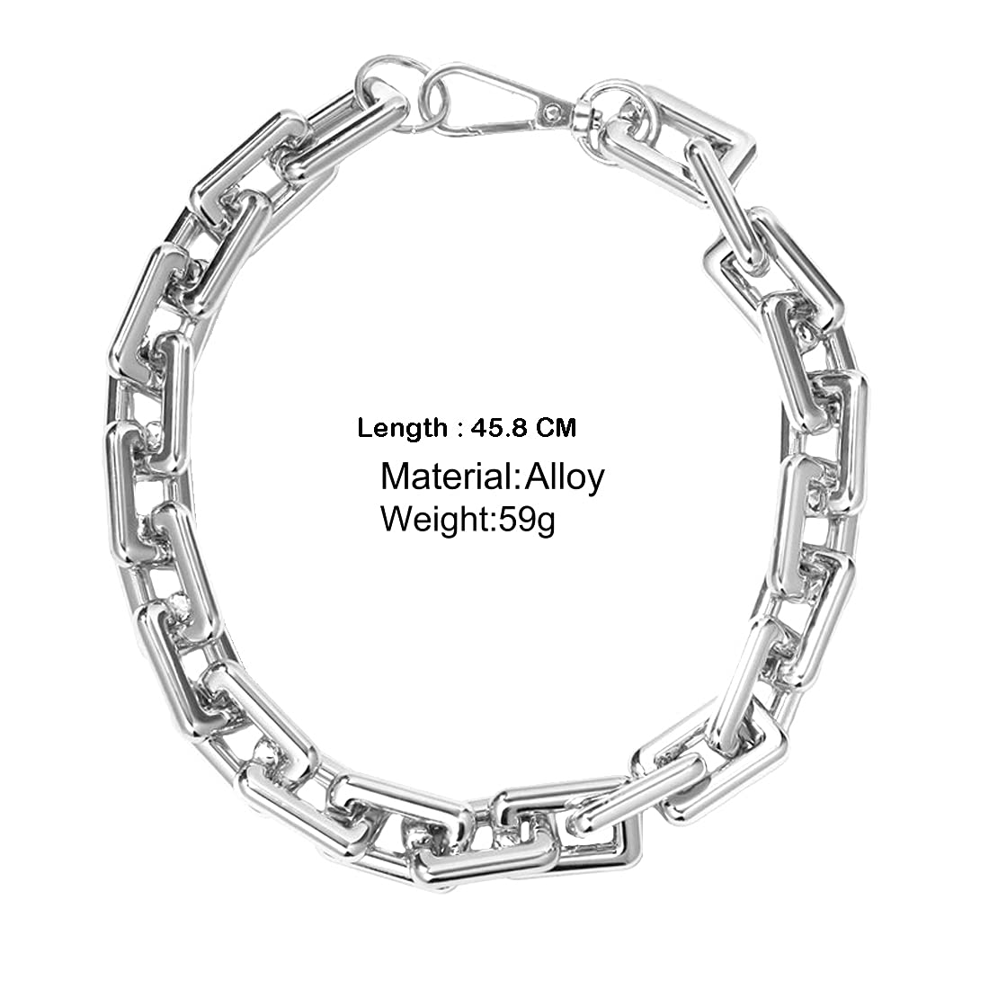 Silver Link Chain Choker 925 Silver Silver Mens Choker Chain 22