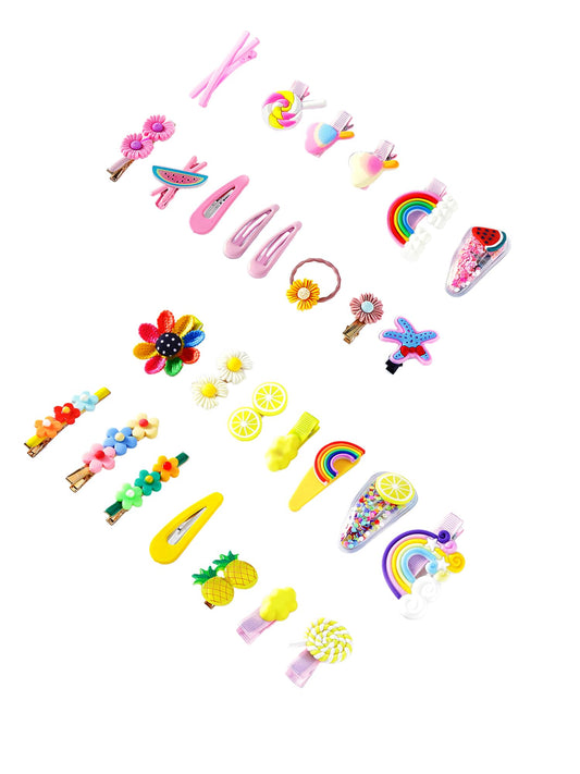 Melbees by Yellow Chimes Hair Clips for Girls Kids Hair Clip Hair Accessories For Girls Cute Characters Pretty Tiny Hair Clips for Baby Girls 28 Pcs Pink Alligator Clips for Hair Baby Hair Clips