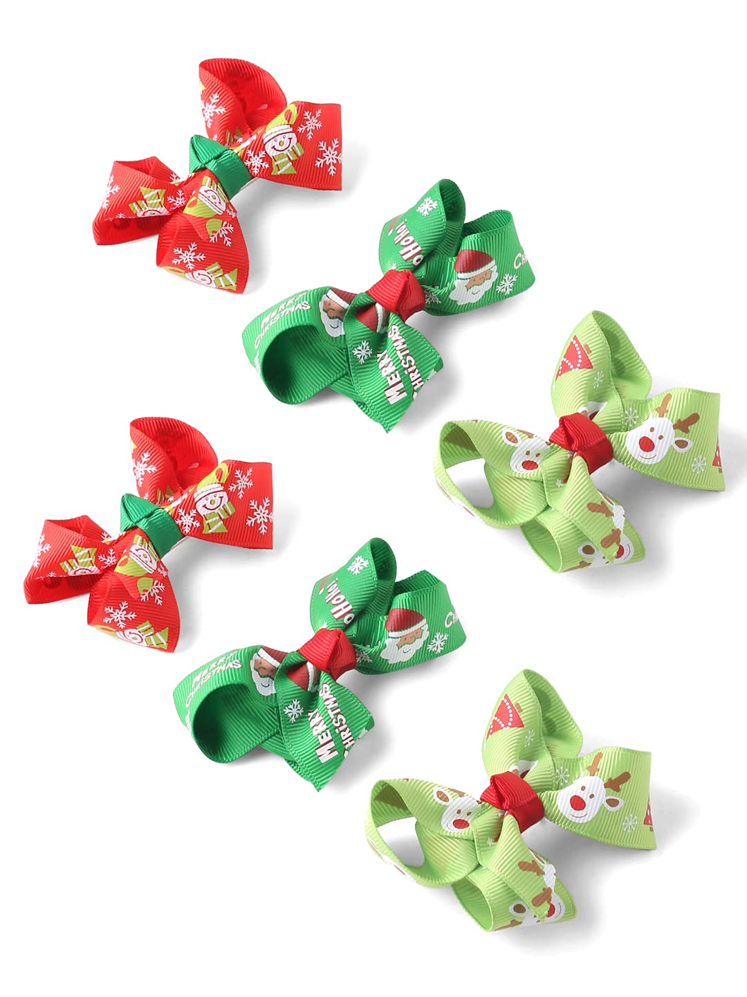 Melbees by Yellow Chimes Hair Clips for Women Girls Hair Accessories for Women Winter Christmas 6 Pcs Hair Clip Bow Hair Clips for Girls Hairclips Alligator Clips Christmas Collection Hair Accessories