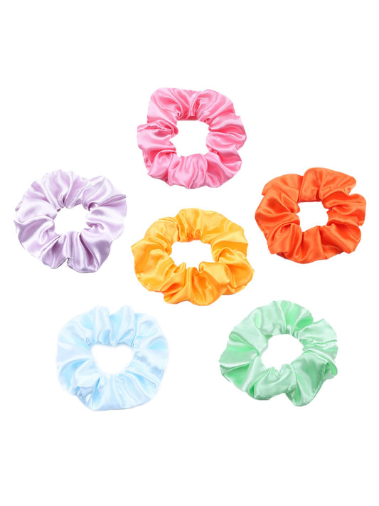 Yellow Chimes Scrunchies for Women Hair Accessories for Women 6 Pcs Satin Scrunchies Set Rubber Bands Multicolor Scrunchie Ponytail Holders Hair Ties for Women and Girls Gifts for Women and Girls