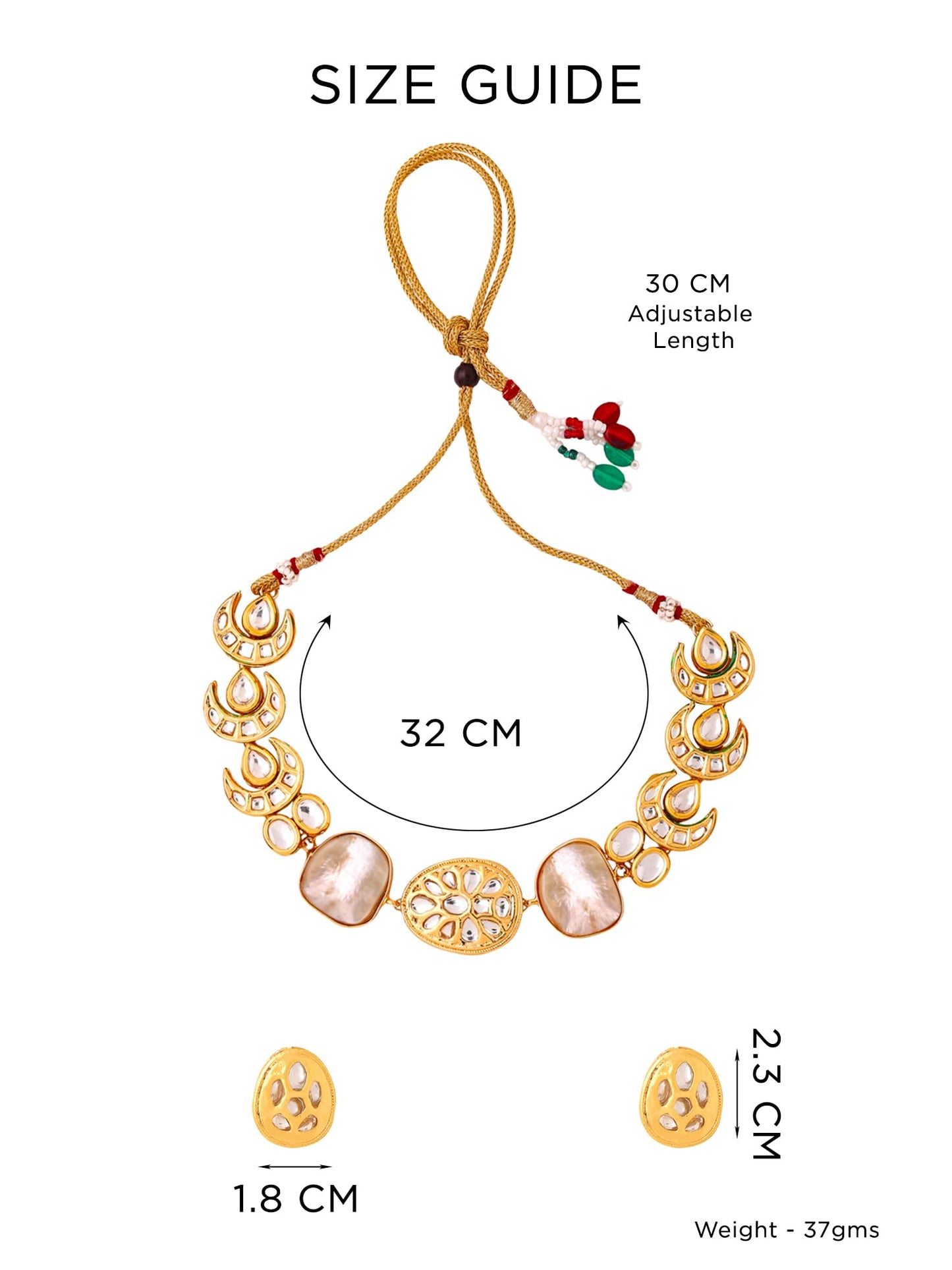 Yellow Chimes Jewellery Set for Women | Golden Kundan Stone Necklace Set for Women | Traditional Gold Plated Jewelery Set for Girls | Birthday Gift for Girls & Women Anniversary Gift for Wife