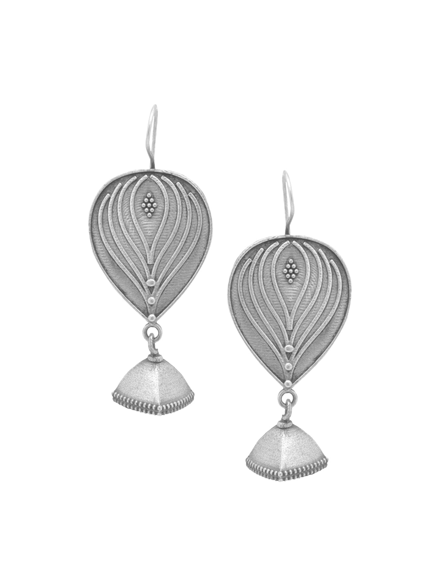 Yellow Chimes Earrings for Women Girls Silver Oxidised Long Dangler Earrings | Traditional Silver Oxidised Plated Danglers Earrings | Birthday Gift For Girls Anniversary Gift for Wife