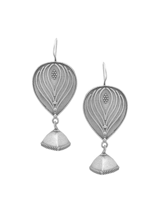 Yellow Chimes Earrings for Women Girls Silver Oxidised Long Dangler Earrings | Traditional Silver Oxidised Plated Danglers Earrings | Birthday Gift For Girls Anniversary Gift for Wife