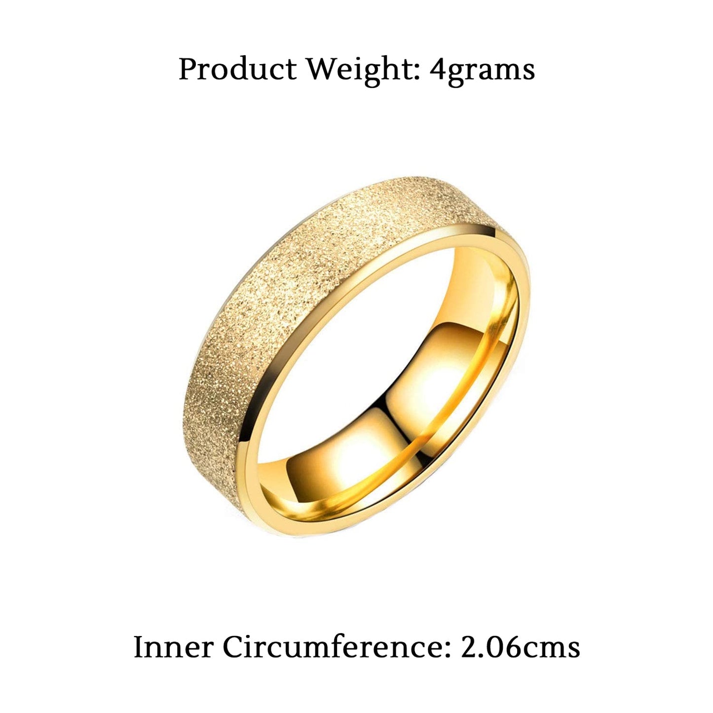 Yellow Chimes Ring for Men Trendy Western Style Band Designed Titanium Collection Stardust Gold Stainless Steel Rings for Men and Boys