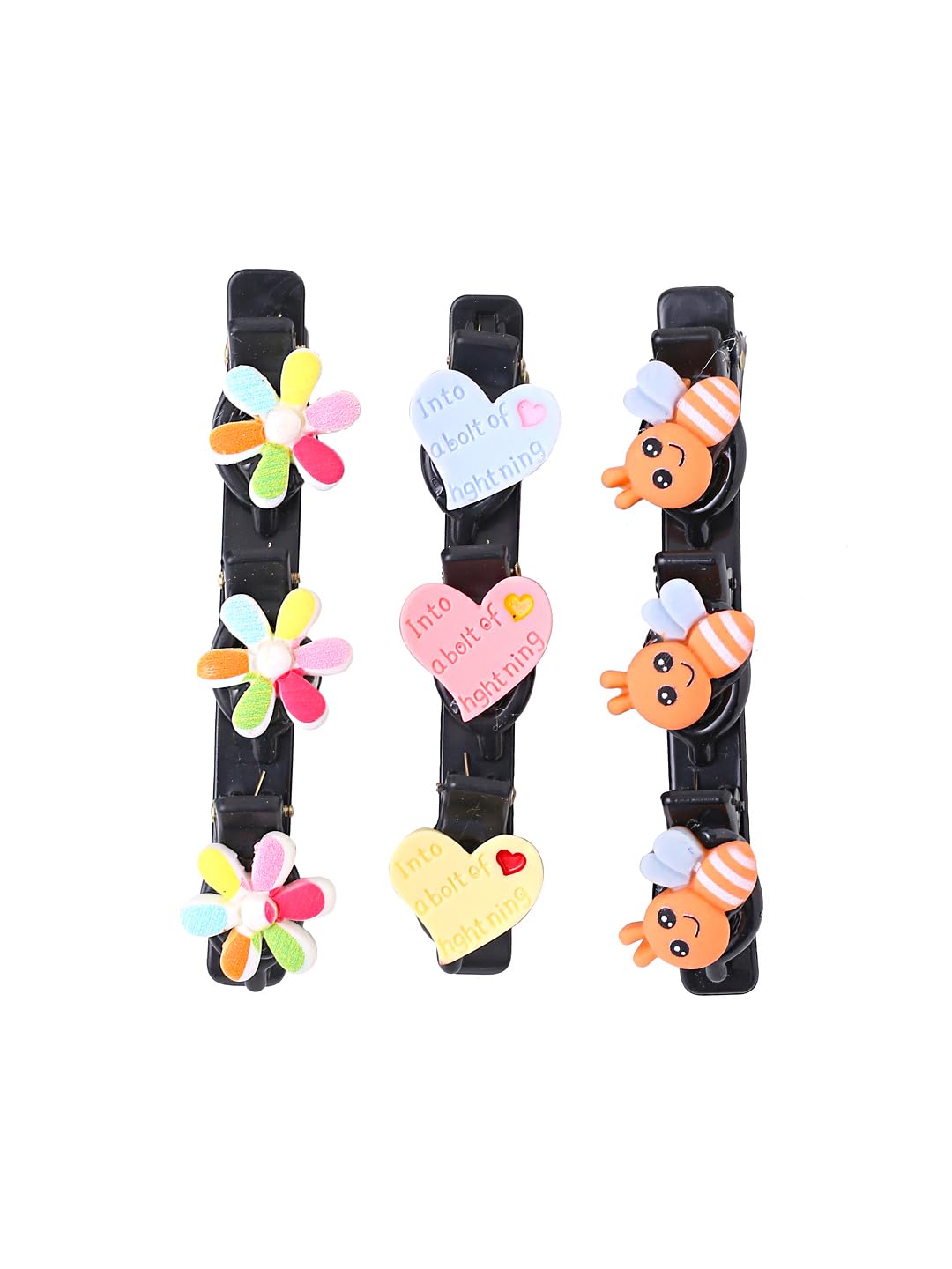 Melbees by Yellow Chimes Hair Clips for Girls Kids Hair Accessories for Girls Hair Clip Set of 3 Pcs Hairclips Alligator Clips for Hair Cute Charms Alligator Hair Clip for Girls Kids Teens Toddlers