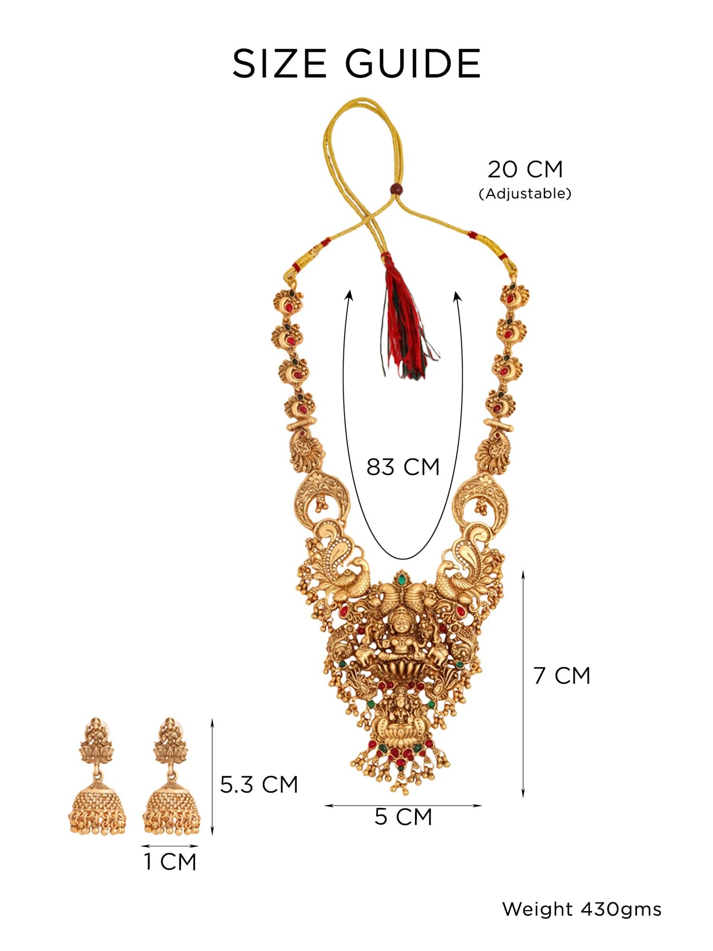 Yellow Chimes Jewellery Set For Women | Ethnic Gold Plated Long Necklace Set for Women | Traditional Temple Jewellery Sets For Girls | Birthday Gift for Girls & Women Anniversary Gift for Wife