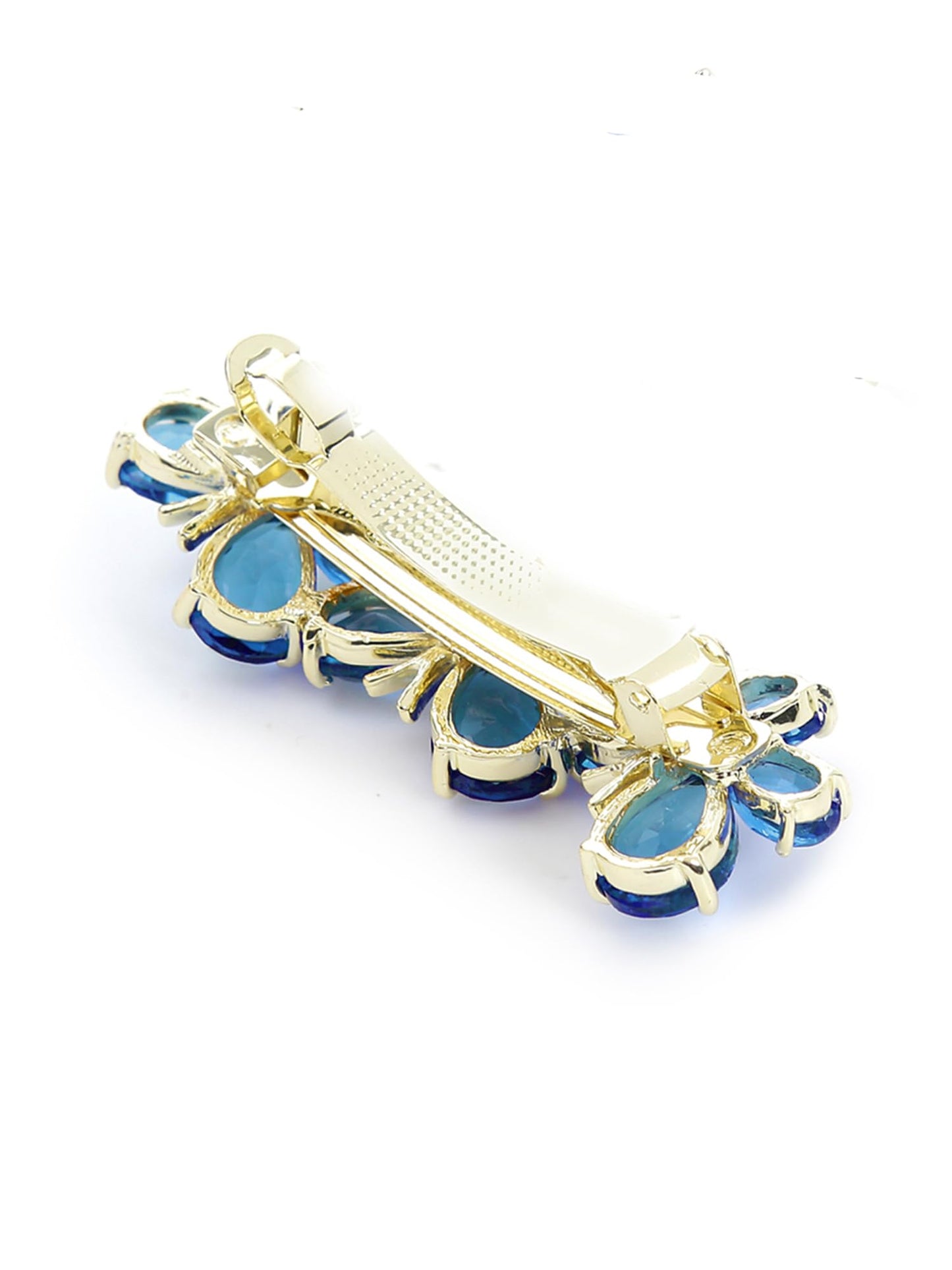 Yellow Chimes Hair Clips for Women Girls Barrette Hair Clips for Women Hair Accessories for Women Butterfly Clips for Women Blue Crystal French Barrette Hair Clips for Women and Girls Gifts