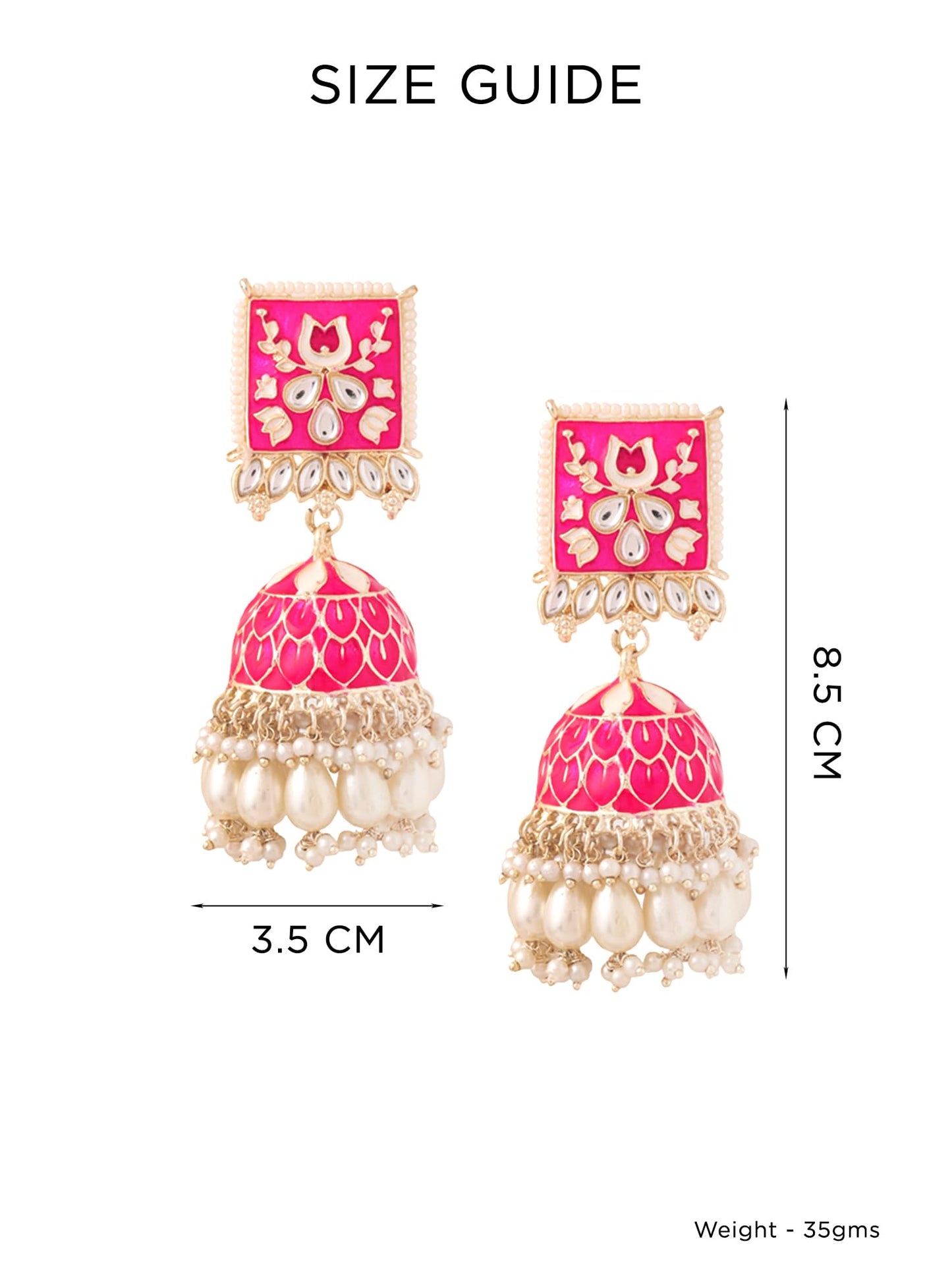 Yellow Chimes Meenakari Jhumka Earrings for Women Girls | Enamel Pink Jhumka Earring | Traditional Gold Plated Pearl Heavy Jhumki Earrings |Eternal Elegance | Birthday Anniversary Gift for Girls Women