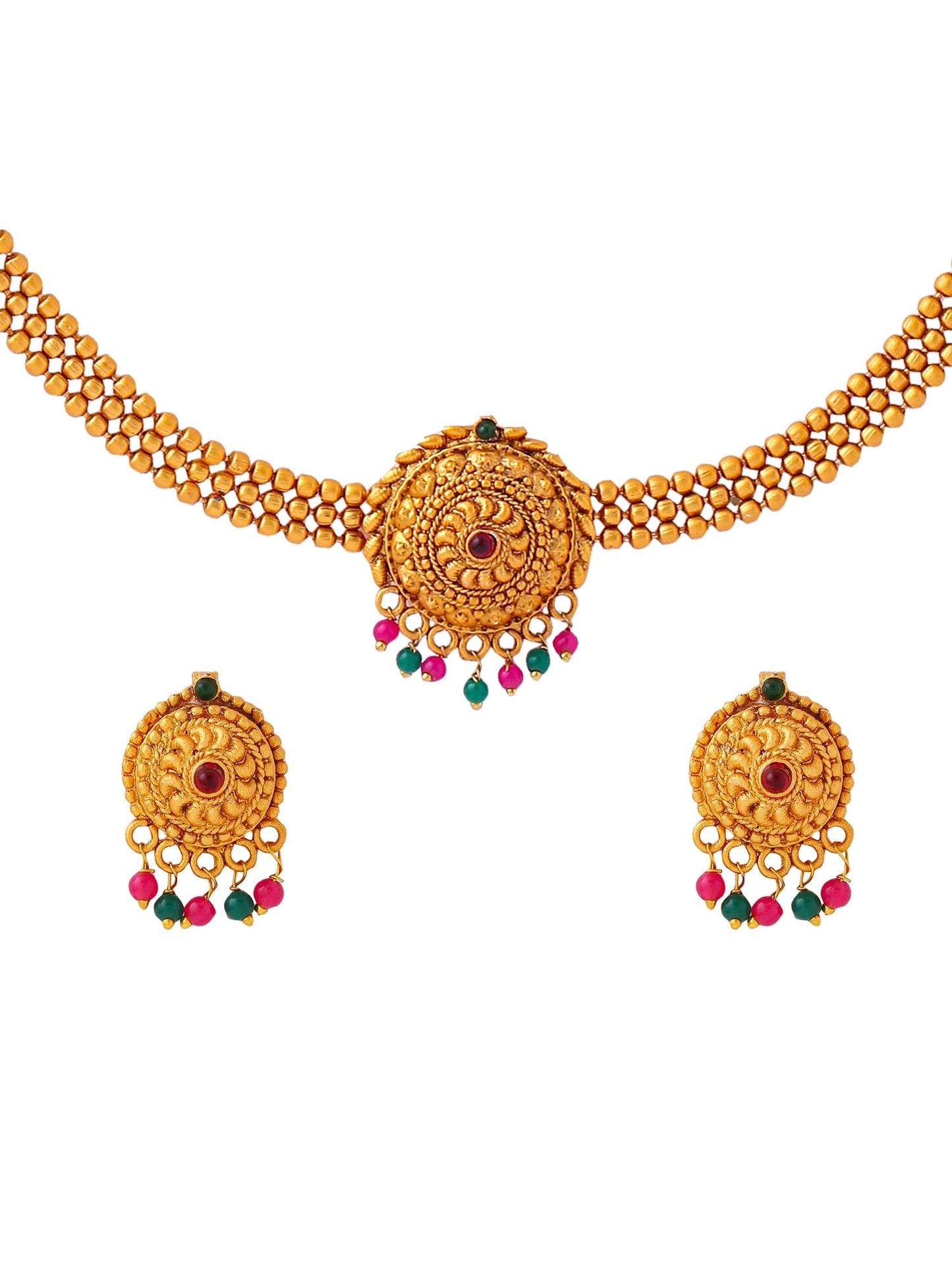 Yellow Chimes Jewellery Set For Women | Ethnic Gold Plated Choker Necklace Set for Women | Traditional Jewellery Sets For Girls | Birthday Gift for Girls & Women Anniversary Gift for Wife