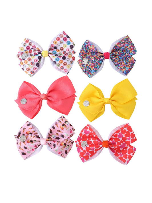 Melbees by Yellow Chimes Hair Clips for Girls Kids Hair Accessories for Girls Hair Clip Alligator Clips Set of 6 PCS Multicolor Cute Bow Hair Clips for Baby Girls Baby Hair Clips For Kids Toddlers