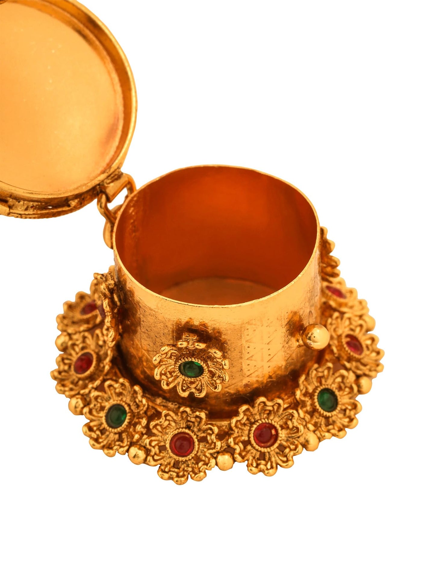 Yellow Chimes Gift Box For Women | Jewellery Organiser | Mother Birthday Gift Jewellery Box- Chandan Sindoor Dibbi Kumkum Bharani Golden Temple - Set of 2.