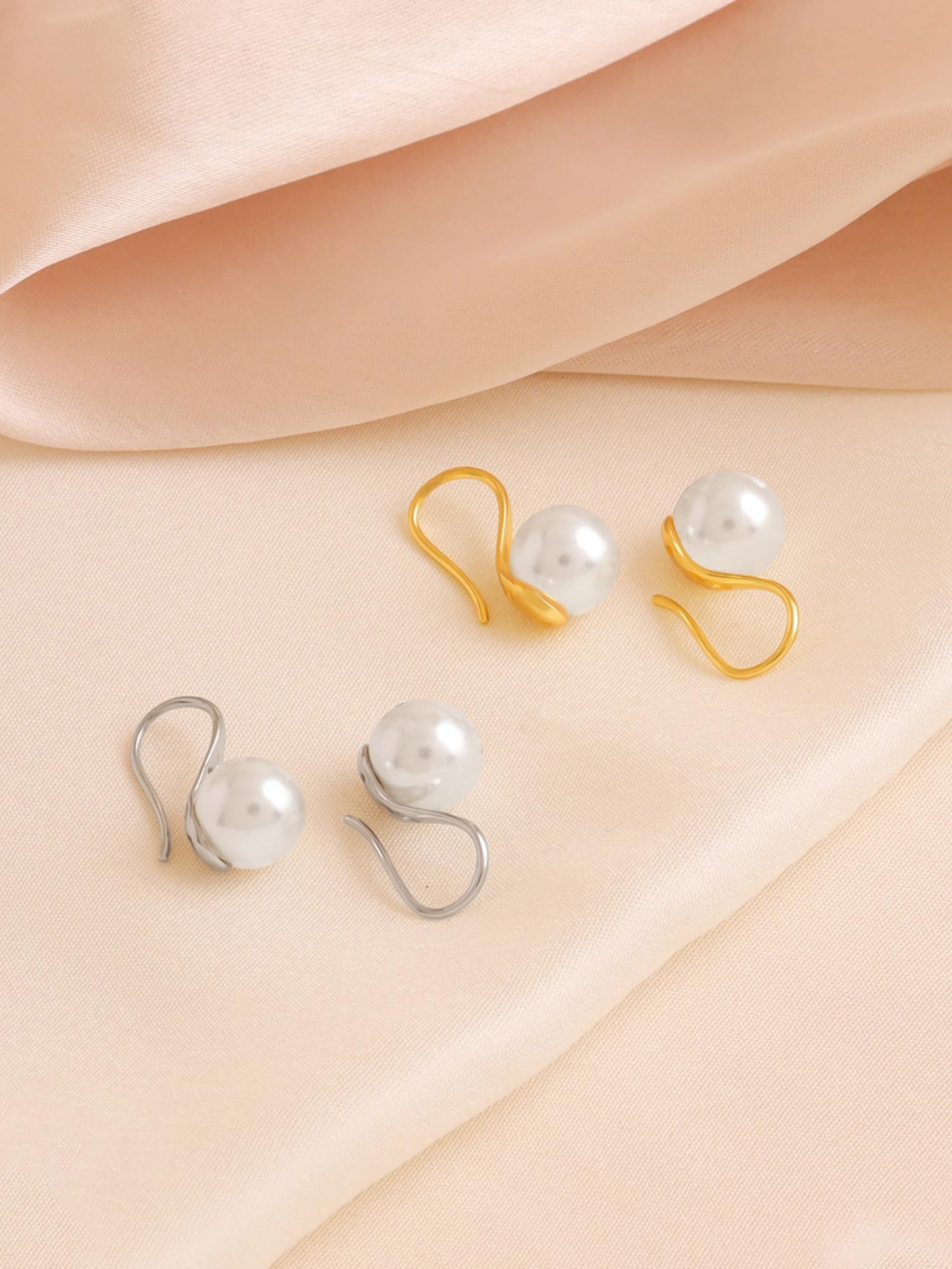 Yellow Chimes Pearl Drop Earrings For Women | Fashion Women Earrings | Combo of 2 Pairs Pearls Earrings For Girls | Birthday Gift for Girls Anniversary Gift for Women