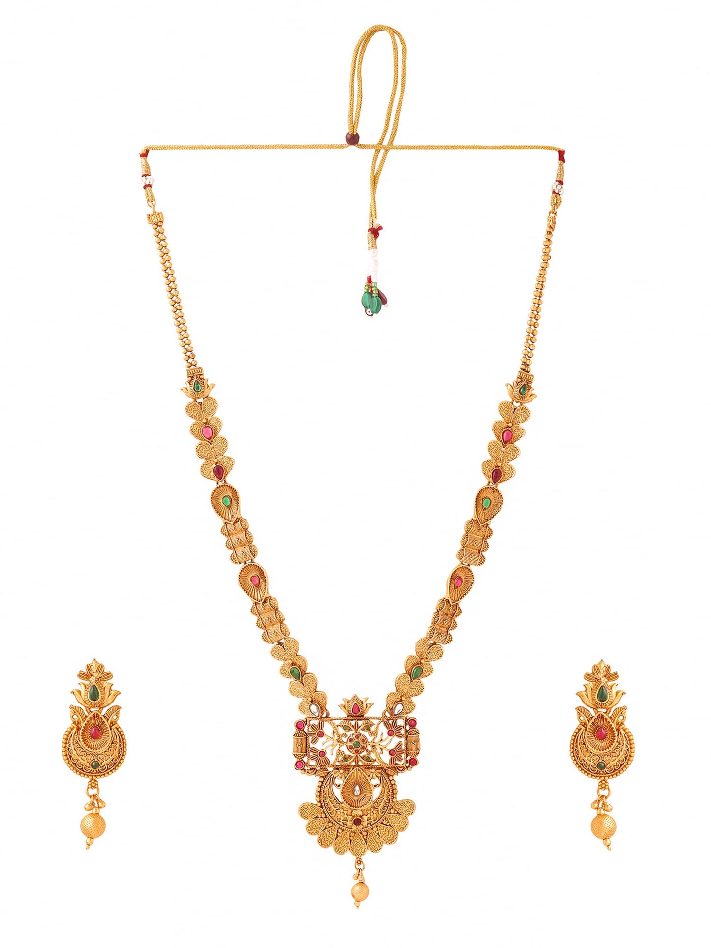 Yellow Chimes Jewellery Set For Women | Golden Necklace Set for Women | Traditional Long Gold Plated Jewellery Set for Girls | Birthday Gift for Girls & Women Anniversary Gift for Wife