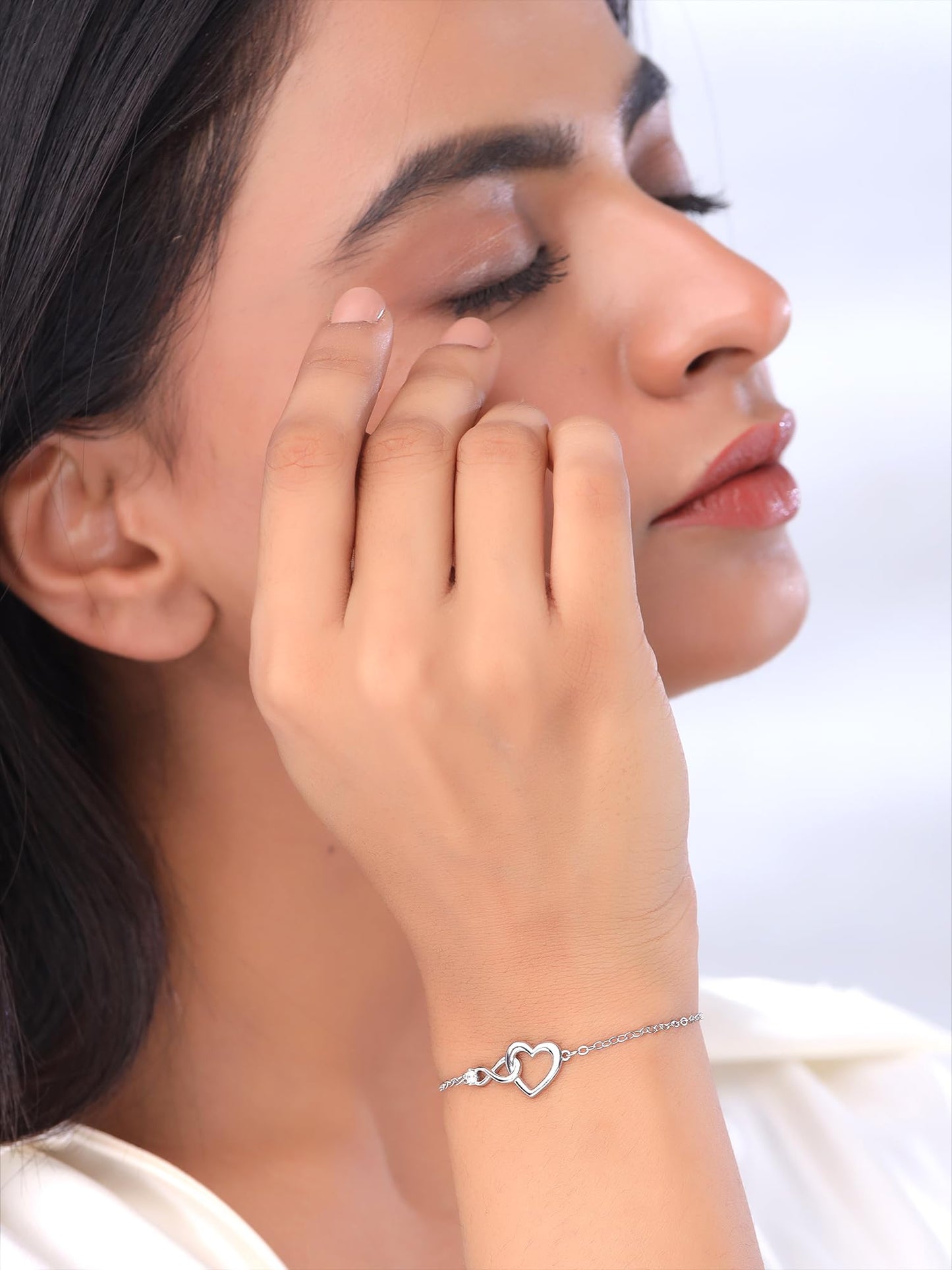 Yellow Chimes Bracelet For Woman | Fashion Silver Bracelet For Women Hand Accessories For Women | Valentines Special Infinity Love Chain Bracelets for Girls | Birthday Anniversary Gift for Women Wife