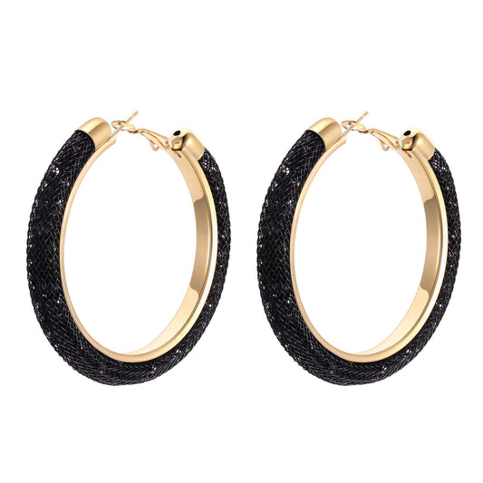 Yellow Chimes Exclusive Crystal-Filled Stylish Fashion Hoops Earrings for Women and Girls