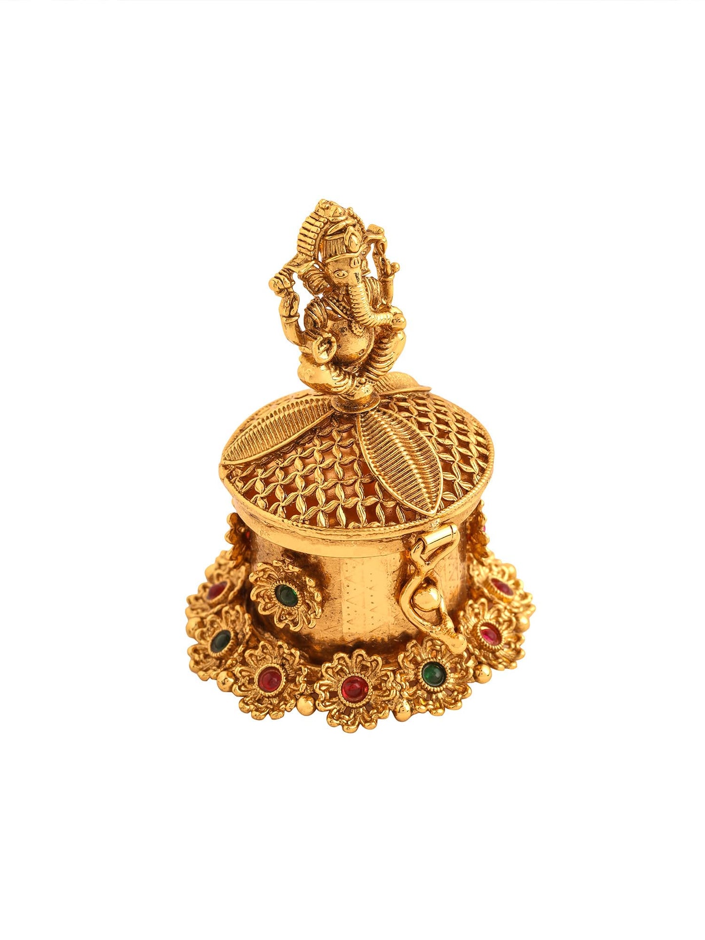 Yellow Chimes Gift Box For Women | Jewellery Organiser | Mother Birthday Gift Jewellery Box- Chandan Sindoor Dibbi Kumkum Bharani Golden Temple - Set of 2.