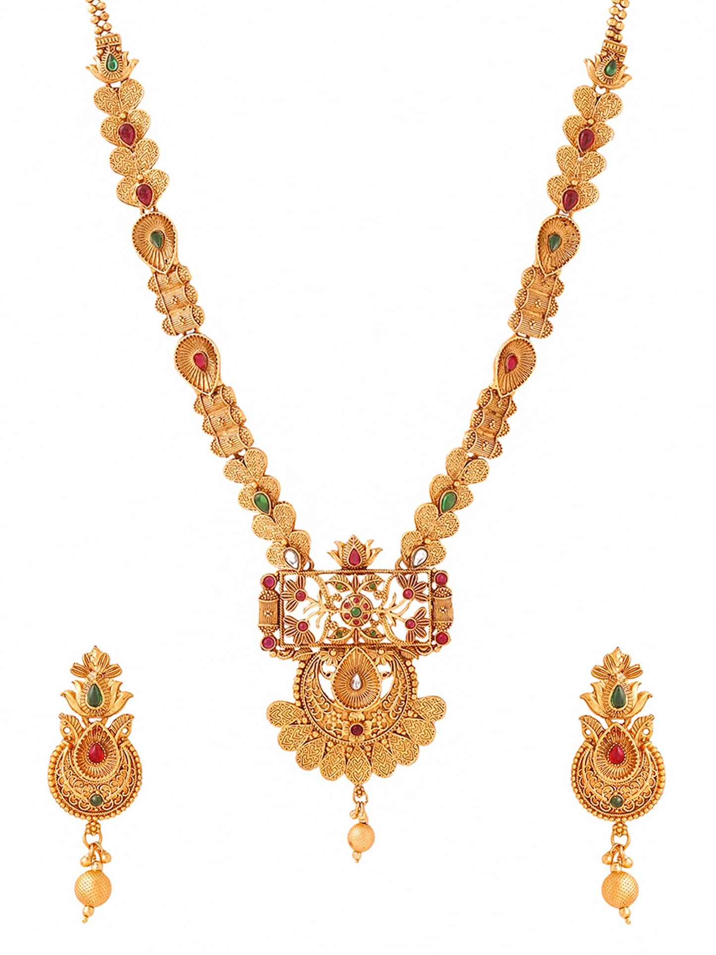 Yellow Chimes Jewellery Set For Women | Golden Necklace Set for Women | Traditional Long Gold Plated Jewellery Set for Girls | Birthday Gift for Girls & Women Anniversary Gift for Wife