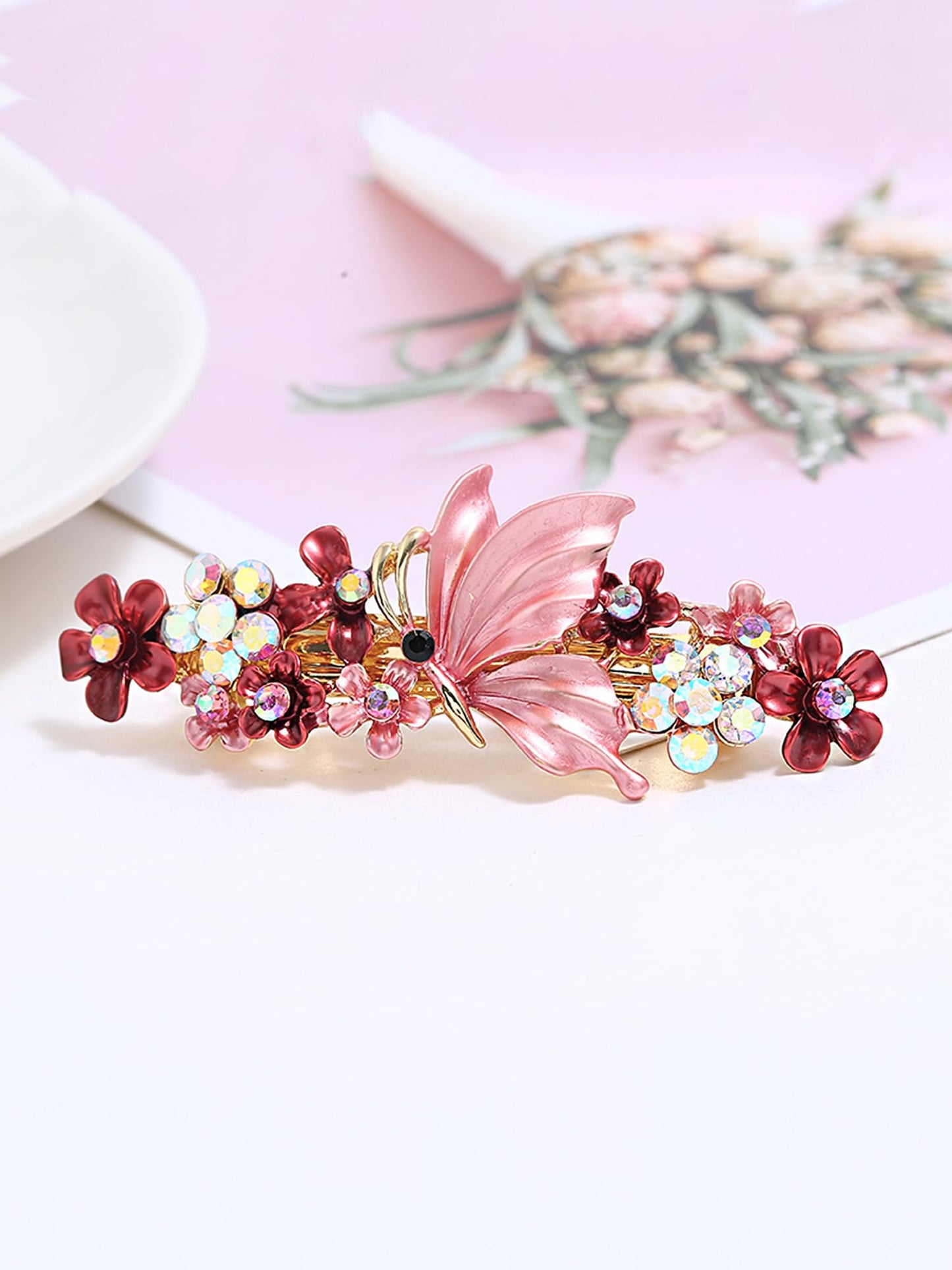 Yellow Chimes Hair Clips for Women Girls Barrette Hair Clips for Women Hair Accessories for Women Butterfly Clips for Women Red French Barrette Hair Clips for Women and Girls Gifts For Women