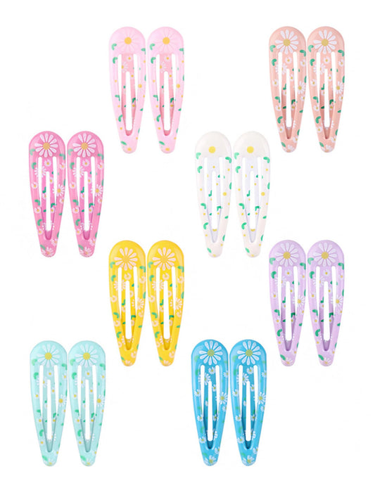 Melbees by Yellow Chimes Hair Clips for Girls Kids Hair Clip Hair Accessories for Girls Baby's 16 Pcs Multicolor Snap Hair Clips for Kids Tic Tac Clips Hairclips for Baby Teens Toddlers (Design 14)