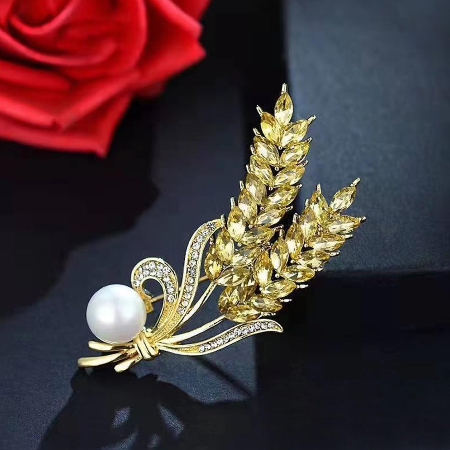 Yellow Chimes Brooch for Women Beautiful Shawl Sweater Clip Saree Pin Leaf Designed Brooch for Women and Girls.