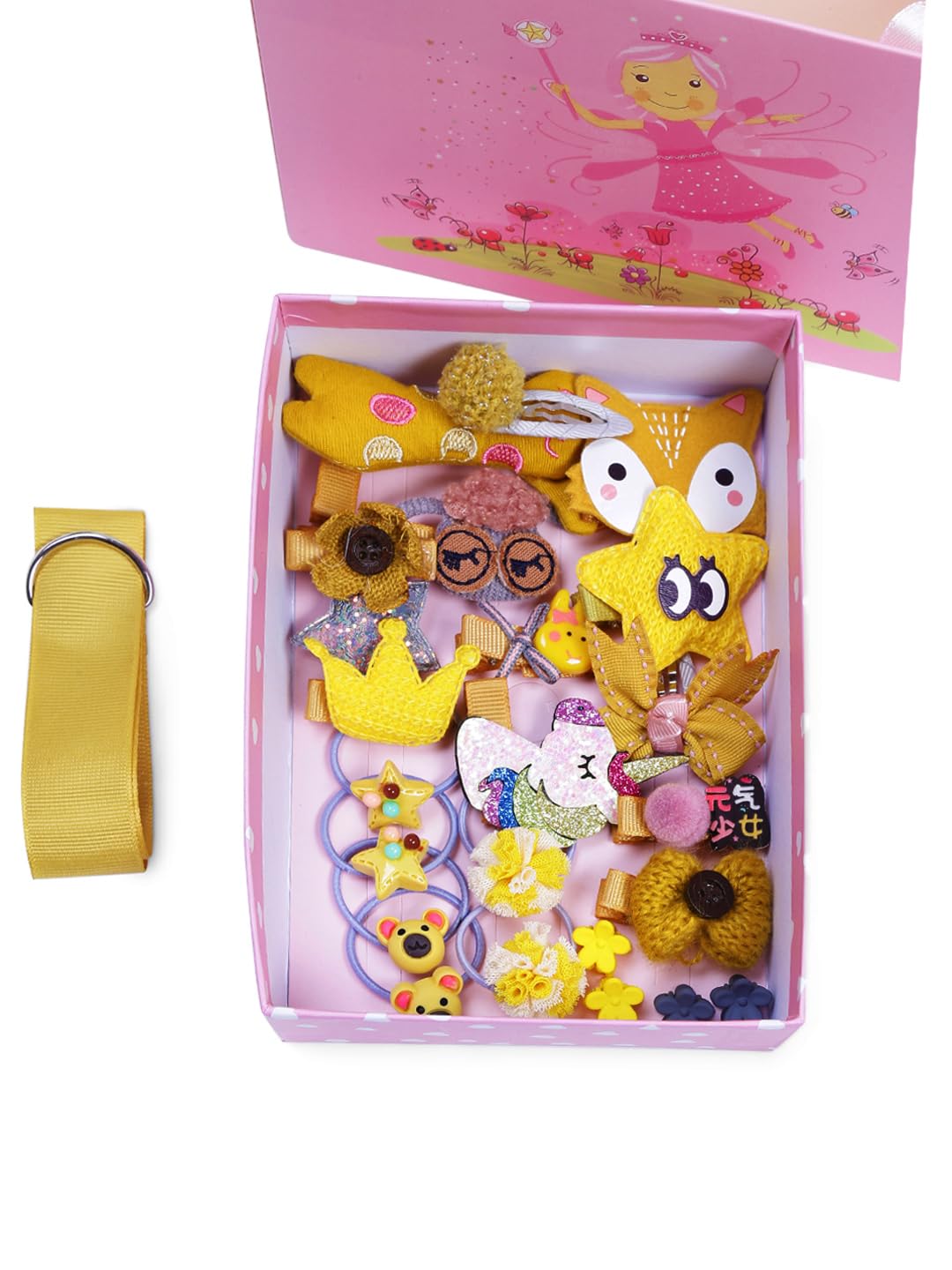 Melbees by Yellow Chimes Gift Set of Hair Accessories for Kids with Hair Clips and Band Assortment Gift Box for Kids Girls