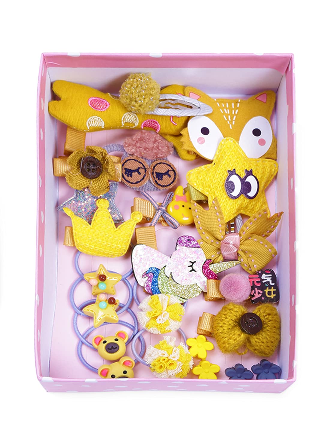 Melbees by Yellow Chimes Gift Set of Hair Accessories for Kids with Hair Clips and Band Assortment Gift Box for Kids Girls