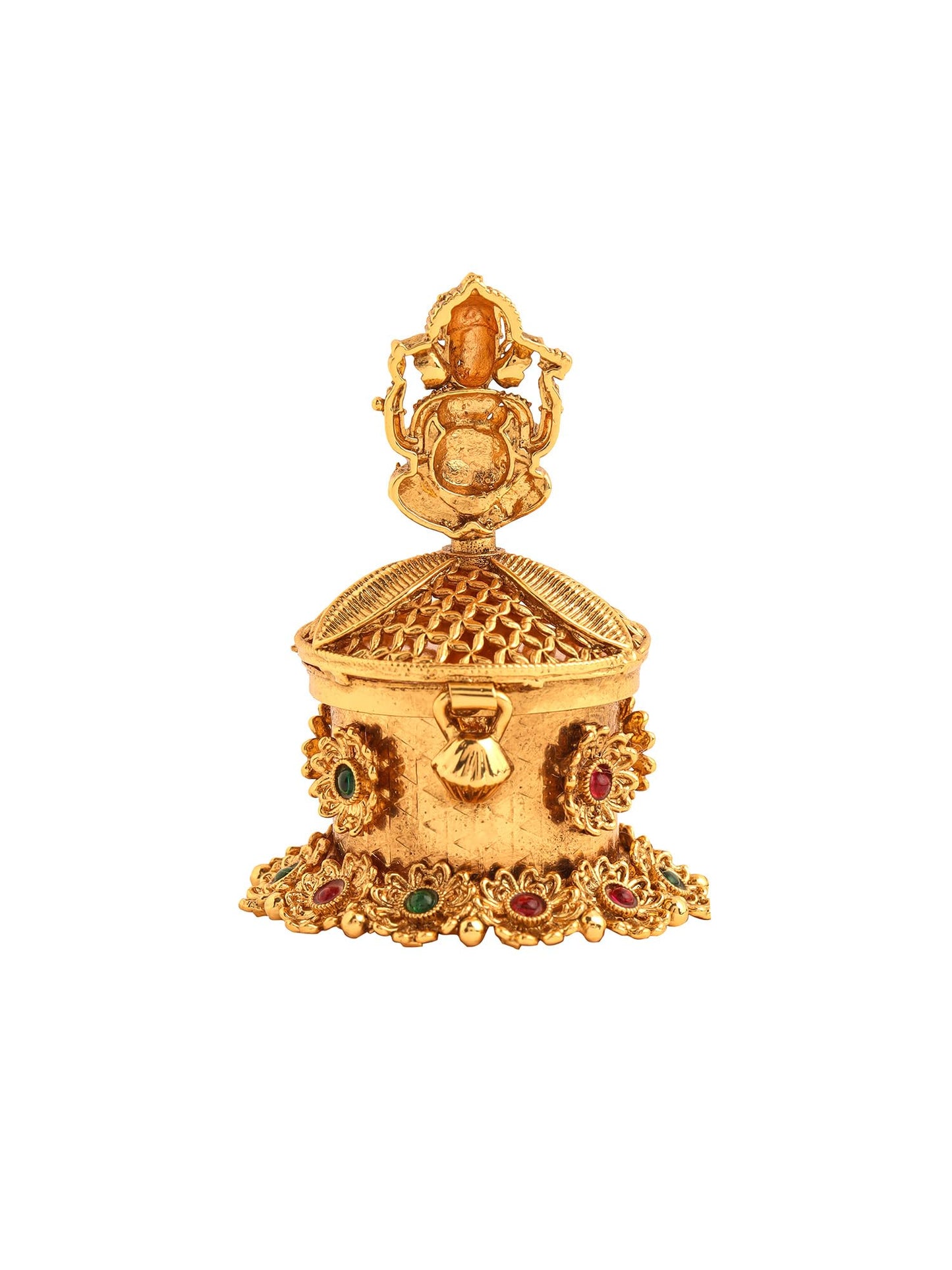 Yellow Chimes Gift Box For Women | Jewellery Organiser | Mother Birthday Gift Jewellery Box- Chandan Sindoor Dibbi Kumkum Bharani Golden Temple - Set of 2.