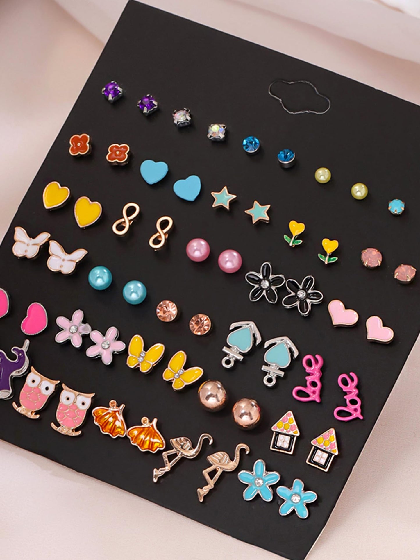 Melbees by Yellow Chimes Stud Earrings for Girls | Multicolor Studs Earring Set | Kids Jewellery Earring Combo Set of 30 Pairs Small Earrings | Birthday Gift for Girls Kids