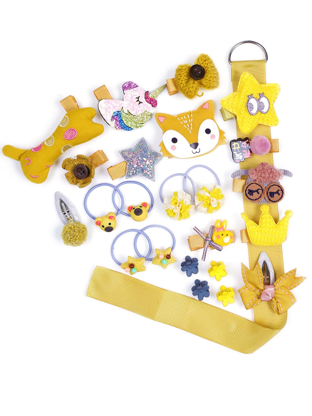 Melbees by Yellow Chimes Gift Set of Hair Accessories for Kids with Hair Clips and Band Assortment Gift Box for Kids Girls