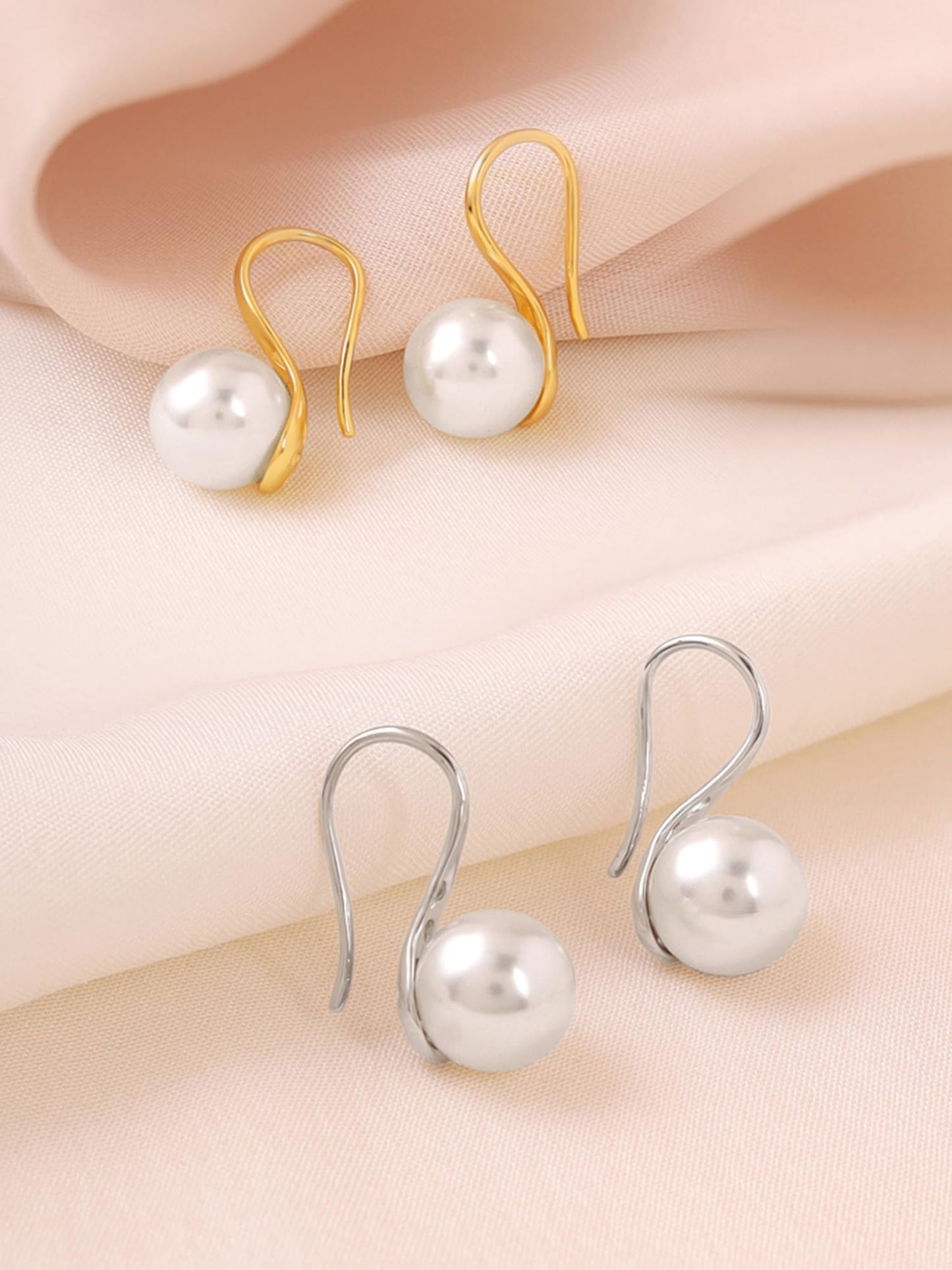 Yellow Chimes Pearl Drop Earrings For Women | Fashion Women Earrings | Combo of 2 Pairs Pearls Earrings For Girls | Birthday Gift for Girls Anniversary Gift for Women