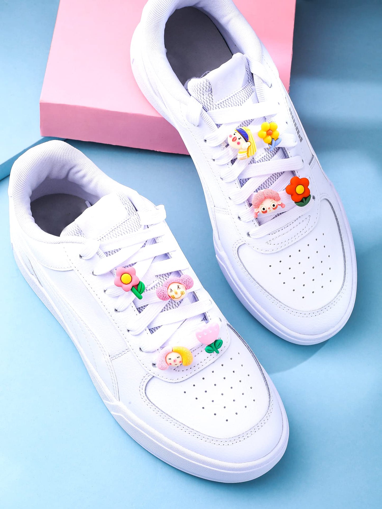 Melbees by Yellow Chimes Shoelace Charms for Kids Girls Teens | Cute Characters Design Shoe Decoration Charms | Shoelace Decor Charms for Unisex | Pack of 8 Pcs Shoelace Charms for Sneakers.