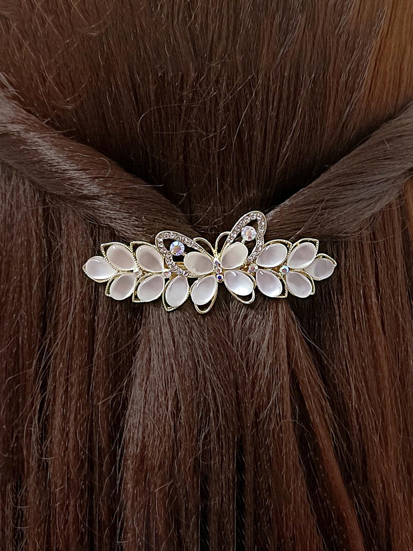 Yellow Chimes Hair Clips for Women Girls Barrette Hair Clips for Women Hair Accessories for Women Butterfly Clip for Women Opal Stone French Barrette Hair Clips for Women and Girls Gifts For Women