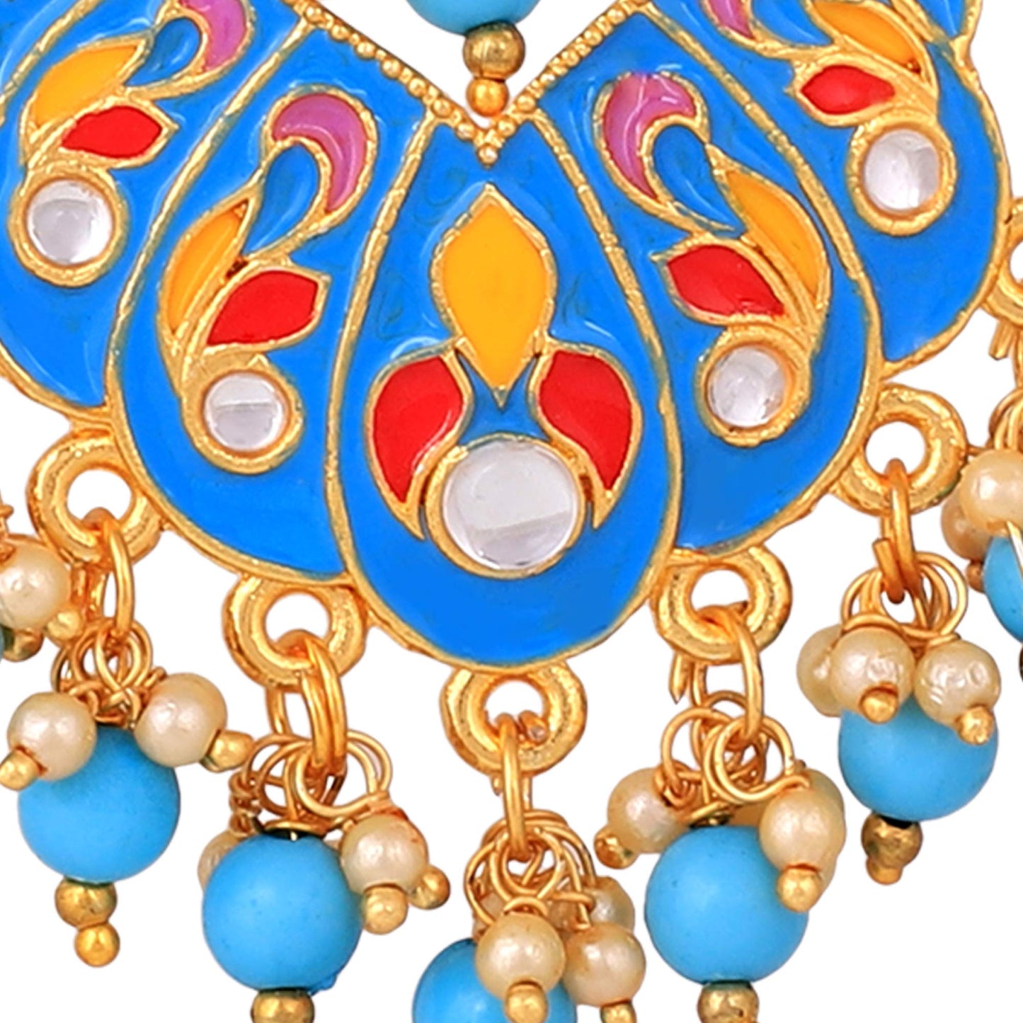 Yellow Chimes Beautifully Enamelled Stylish Gold Plated Meenakari Chandbali Earrings for Women and Girls…