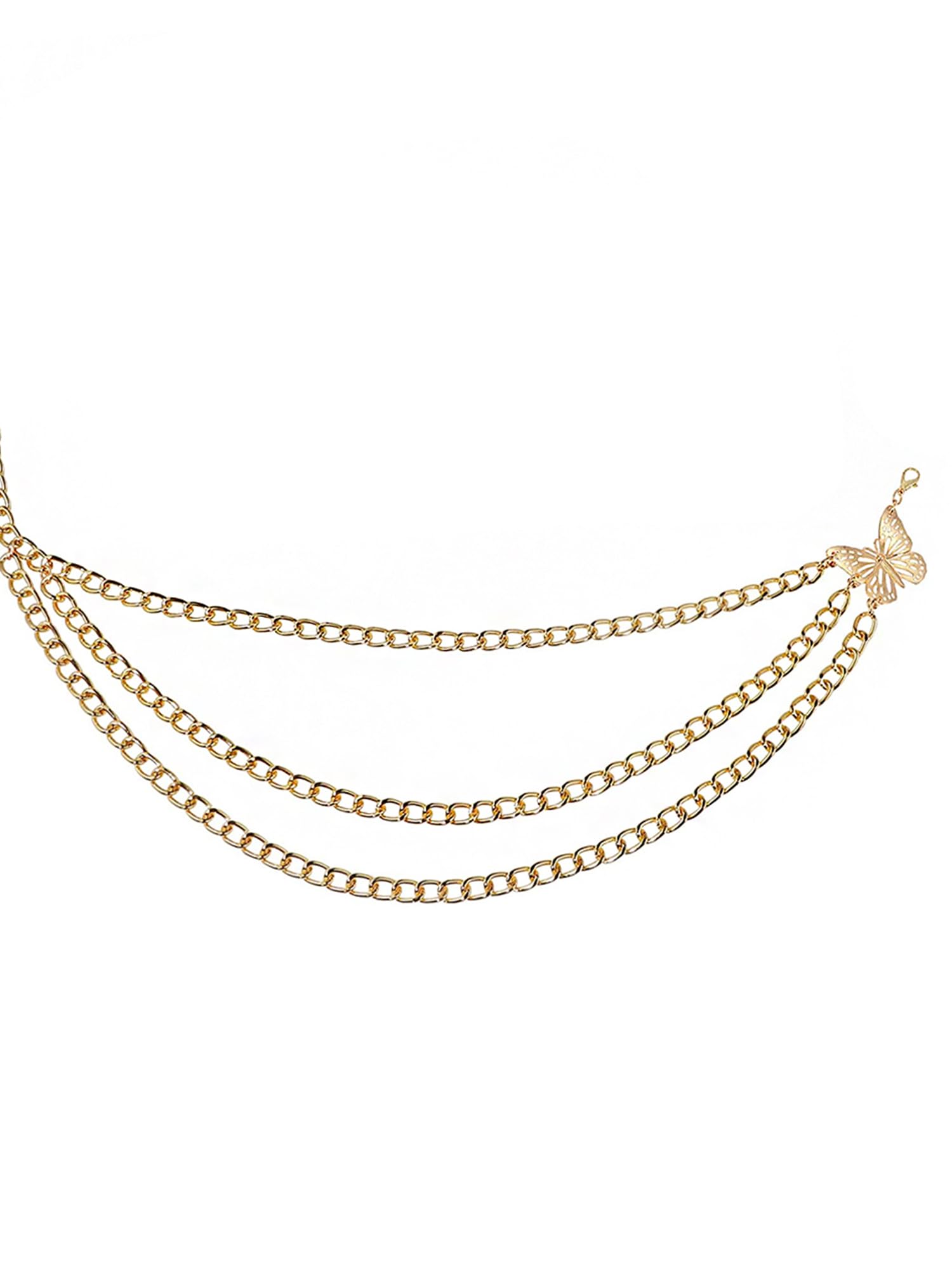 Yellow Chimes Waist Chain For Women Multilayer Gold Plated Belly