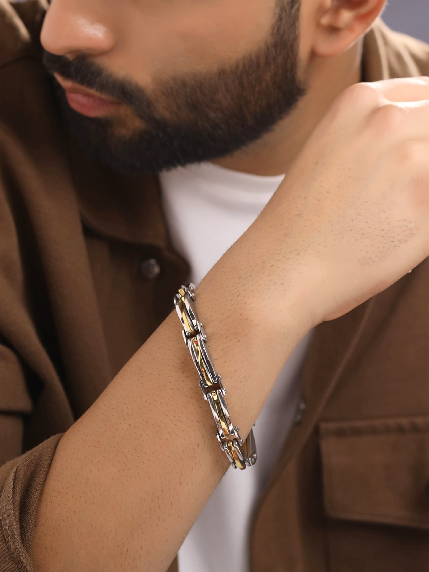 Yellow Chimes Bracelets for Men and Boys Fashion Silver Bracelet for Men |Silver Toned Durable Stainless Steel Chain Bracelet for Men Birthday Gift