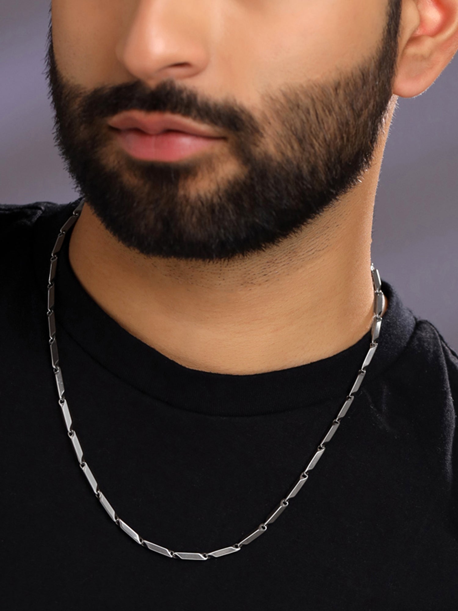 Yellow Chimes Chain for Men and Boys Silver Chain Men Rice Neck Chain for Men Stainless Steel Chains for Men Birthday Gift for Men Boys