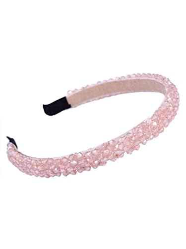 Kairangi Hair Band for Women Girls Crystal Rhinestone Headband for Women Hair Band for Girls Peach Headband Hair Bands for Girls Gift for Women & Girls